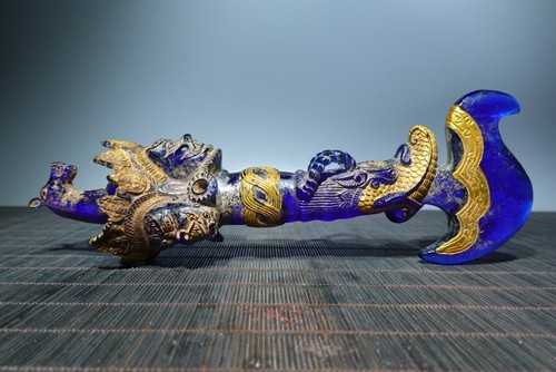 Old tibetan glazed buddhist - glazed,